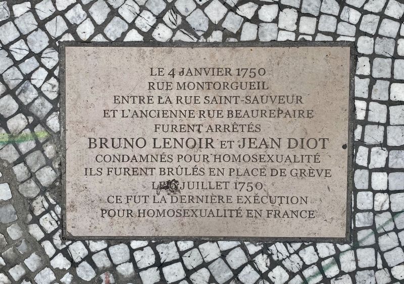 jean diot bruno lenoir condamné pour homosexualité plaque comémorative