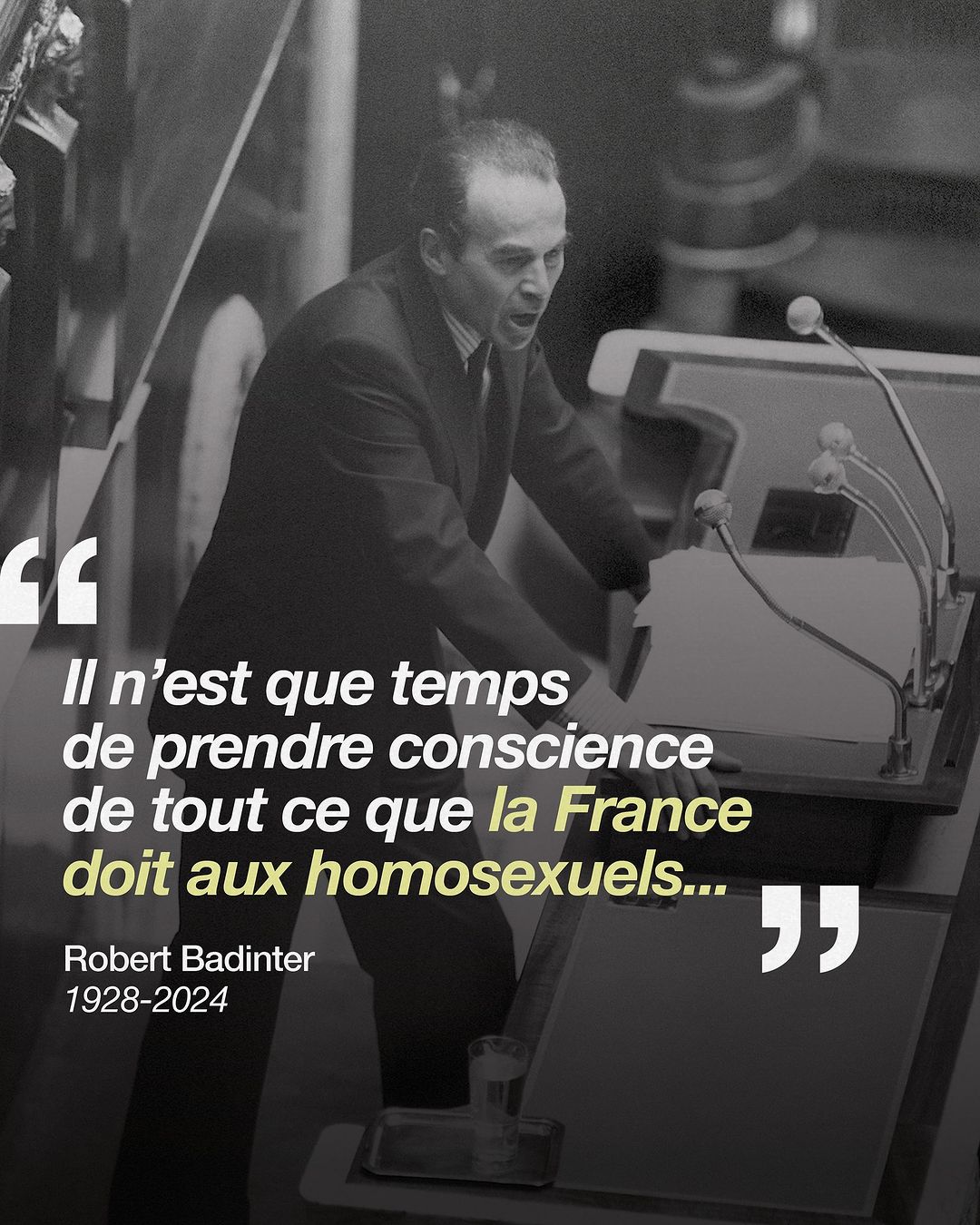 Robert Badinter à propos de la dépinalisation de l'homosexualité - dates histoire LGBT