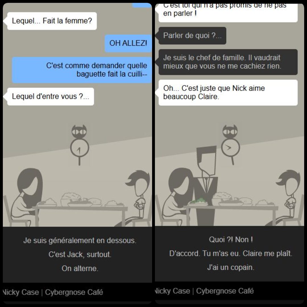Images du Coming Out Simulator, un jeu vidéo interactif qui aborde avec réalisme le vécu LGBTQ+.