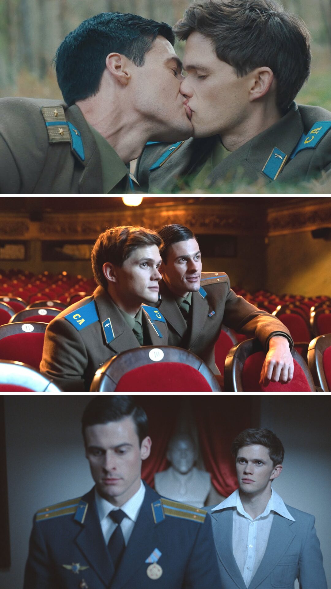 films gays queerscreen : Images de "Firebird" (2021), romance intense pendant la guerre froide en URSS