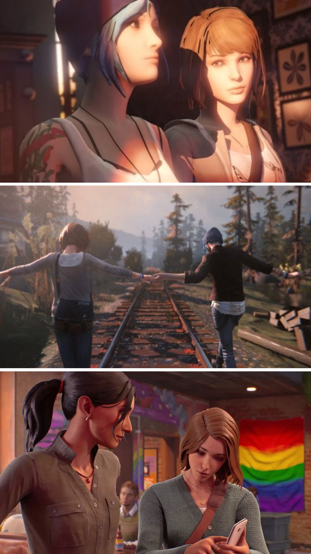Images illustrant Life is Strange, un jeu vidéo LGBTQ+ offrant une représentation queer authentique et immersive.