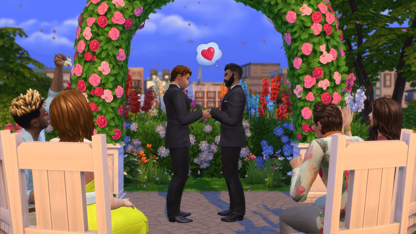 Représentation de l’inclusivité LGBTQIA+ dans le jeu Les Sims, mariage gay